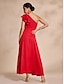 abordables Vestidos de Nochevieja-Satin Solid Peplum Maxi Dress