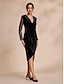 preiswerte Silvester Kleider-Lace Velvet Midi Dress