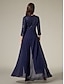 cheap Jumpsuits-Chiffon Sequin Three Dimensional Jumpsuit