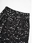 cheap Skirts-Sparkly Midi Sequined Black Skirts