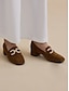 economico Sandals-Pearl Bow Suede Loafers