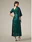 cheap Party Dresses-Satin Sequin Sparkly Mismatched Short Sleeve Maxi Dress