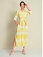 billige Print Dresses-Satin Collar Lines Maxi Dress Shirt