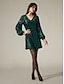 cheap Party Dresses-Sequin Tie Back Dark Green Elegant Mini Dress