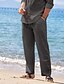 abordables Pants-Hombre Pantalones de lino Pantalones Pantalones de verano Pantalones de playa Correa Cintura elástica Plano Comodidad Transpirable Exterior Diario Noche Moda Ropa de calle Negro Blanco