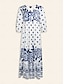 abordables Print Dresses-Polka Dot Satin V Neck Maxi Dress