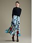 billige Skirts-Printed Tencel Spandex Pleated Maxi Skirt