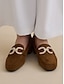 cheap Sandals-Pearl Bow Suede Loafers