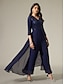 cheap Jumpsuits-Chiffon Sequin Three Dimensional Jumpsuit