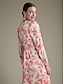 abordables Print Dresses-Brand Satin Floral Design Tie Front Material Wedding Guest Maxi Dress