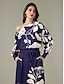 cheap Two Piece Sets-Floral Off Shoulder Elegant Fashion Drawstring Two Piece Set