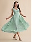 baratos Vestidos de Renda-Chiffon Ruffle V Neck Maxi Dress