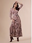 billige Kjoler til nyttårsaften-Velvet Lace Up Knot Swing V Neck Maxi Dress