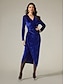 abordables Vestidos de Nochevieja-Elegant Velvet Glitter Party Midi Dress