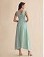 abordables Robes Soirée-Ruffle V Neck Chiffon Maxi Dress