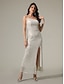 cheap Party Dresses-Sequin White Sleeveless Elegant Party Maxi Dress