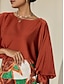 economico Blouses-Juliet Satin Puff Sleeve Blouse