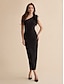 preiswerte Silvester Kleider-Sophisticated One Shoulder Feather Maxi Dress