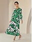 preiswerte Print Dresses-Graphic Geometric Crewneck Maxi Dress