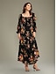 cheap Print Dresses-Dropped Shoulder Floral Maxi Dress