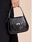 abordables Clutches &amp; Evening Bags-Classic Leather Handbag Gold Tone Closure