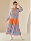 preiswerte Print Dresses-Linear Button Up Ethnic Maxi Dress