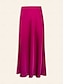 cheap Skirts-Satin Mid Waist Elegant Party Maxi Skirt