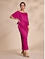 billige Kjoler til nyttårsaften-Knotted Satin Wrap Drop Shoulder Maxi Dress