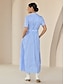 billige Uformelle kjoler-Cotton Elastic Waist Striped Dress