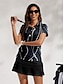 preiswerte Reißverschluss-Pullover-Damen Golf Polo Hemd Schwarz Blau Grün Kurzarm Sonnenschutz Oberteil Damen Golfbekleidung Kleidung Outfits Tragen Kleidung