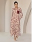 cheap Print Dresses-Sequin Apricot Curve Pocket Roll Up Sleeve Maxi Shirt Dress