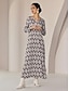 billige Print Dresses-Print Geometric Satin Leisure Maxi Dress