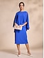 baratos Vestidos Casuais-Chiffon Sleeve Two Piece Midi Dress