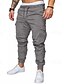 preiswerte Sweatpants-Herren Cargohose Cargohosen Cargohose Hose Hosen Feste Farbe Kordelzug Elastische Taille In voller Länge Baumwolle 100% Baumwolle Casual Täglich Strassenmode Basic Schwarz Weiß