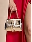 billige Clutches &amp; Evening Bags-Metallic Pleated Chain Clutch for Evening Events