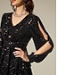 baratos Vestidos de Renda-Sequin Split Sleeve Mini Dress