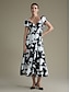 abordables Print Dresses-Women&#039;s Elegant V neck Floral Dress