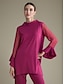 baratos Blouses-High Neck Ruffle Sleeve Blouse