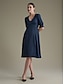 cheap Casual Dresses-Solid Puff Sleeve Elastic Cuff Midi Dress