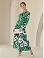 abordables Print Dresses-Graphic Geometric Casual Maxi Dress