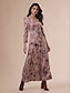 abordables Robes Soirée-Velvet Lace Up Knotted Swing V Neck Maxi Dress