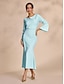 baratos Vestidos de Renda-Mermaid Tie Back Long Sleeve Dress