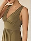 baratos Vestidos Casuais-Modal Sleeveless Solid Color V Neck Daily Casual Maxi Dress