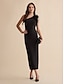 preiswerte Silvester Kleider-Sophisticated One Shoulder Feather Maxi Dress