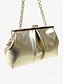 cheap Clutches &amp; Evening Bags-Gold Pleated Metallic Clutch