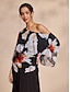 baratos Blouses-Silk One Shoulder Belted Blouse