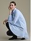 cheap Casual Dresses-Cotton Solid Button Front Lapel Shirt Dress