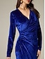 preiswerte Silvester Kleider-Glitter Velvet Party Midi Dress