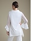 cheap Blouses-Chiffon Modal High Neck Flare Cuff Blouse