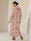 abordables Print Dresses-Sequin Pocket Roll Up Sleeve Maxi Shirt Dress